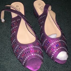 Purple Stoned Dress Shoes